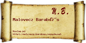 Malovecz Barabás névjegykártya